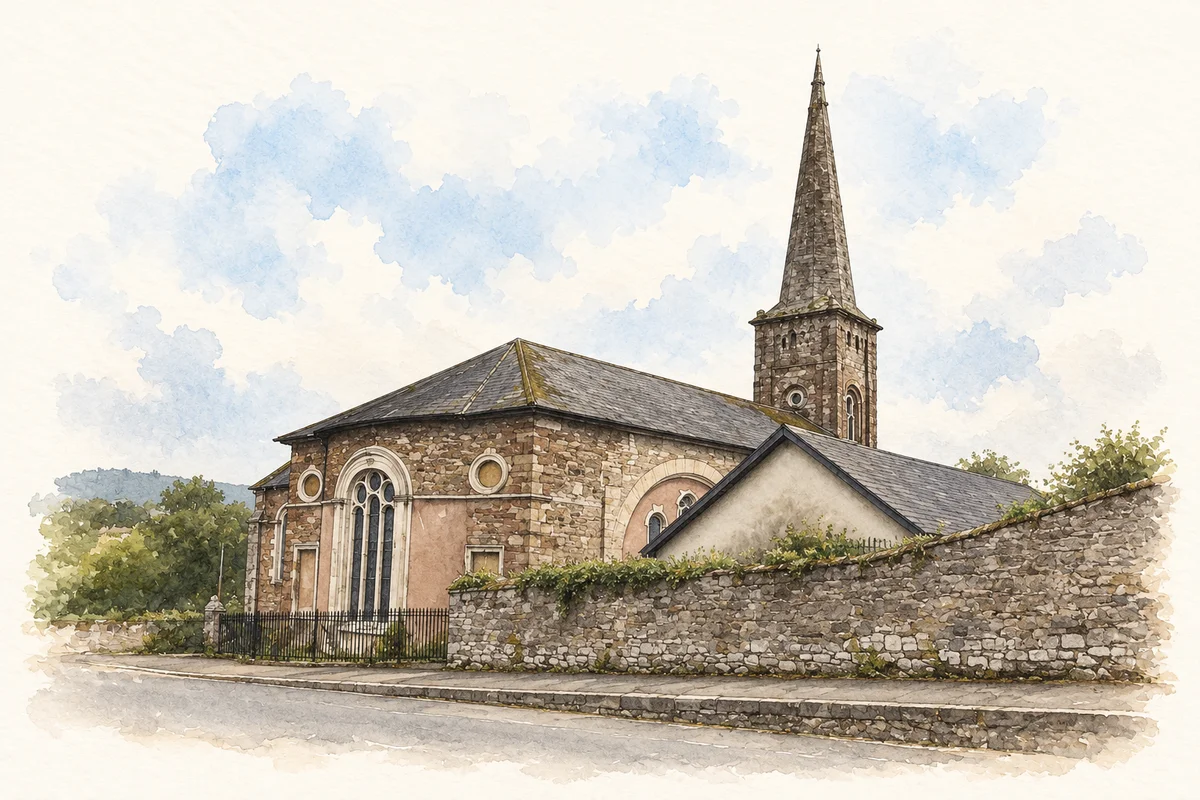 Watercolour and ink of Christ Church, Fermoy in Fermoy.